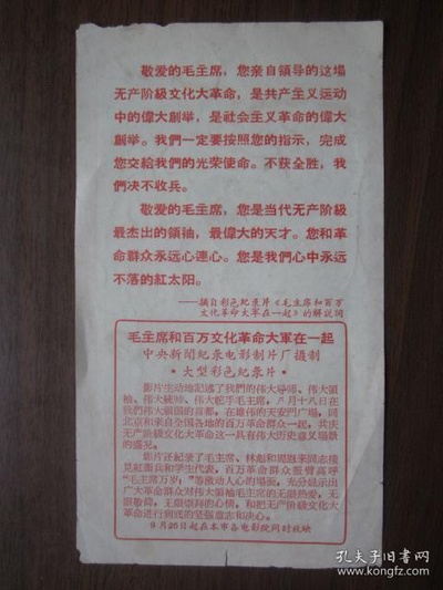 毛主席和百万文化革命大军在一起剧照的剧照