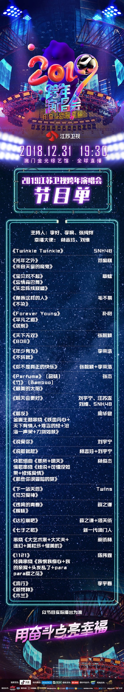 2019江苏卫视跨年演唱会剧照的剧照