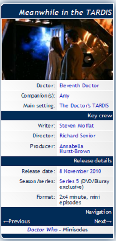 Doctor Who Meanwhile in the TARDIS剧照的剧照